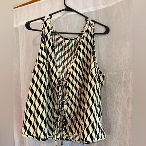 Black & White Blouse Vest